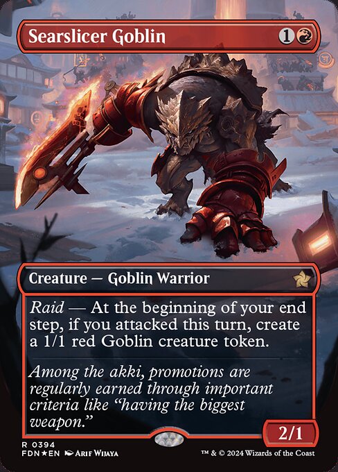 Raid — At the beginning of your end step, if you attacked this turn, create a 1/1 red Goblin creature token.
