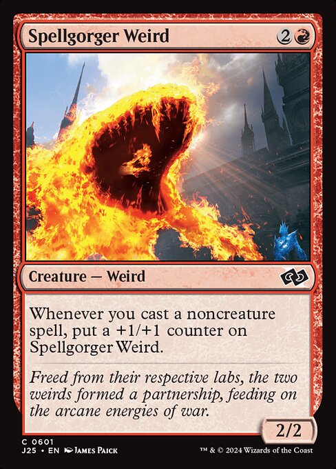 Whenever you cast a noncreature spell, put a +1/+1 counter on Spellgorger Weird.