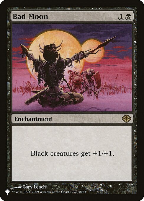 Black creatures get +1/+1.