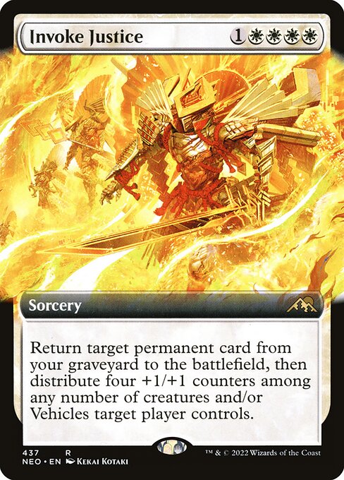 Return target permanent card from your graveyard to the battlefield, then distribute four +1/+1 counters among any number of creatures and/or Vehicles target player controls.