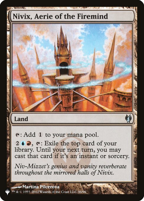 {T}: Add {C}.
{2}{U}{R}, {T}: Exile the top card of your library. Until your next turn, you may cast it if it's an instant or sorcery spell.