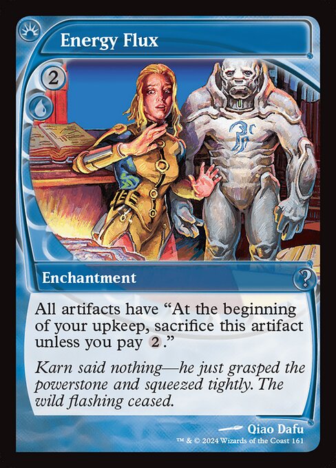 All artifacts have "At the beginning of your upkeep, sacrifice this artifact unless you pay {2}."