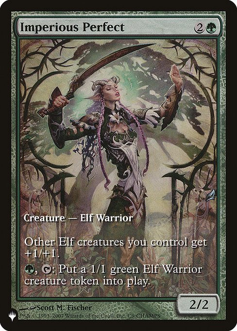 Other Elves you control get +1/+1.
{G}, {T}: Create a 1/1 green Elf Warrior creature token.