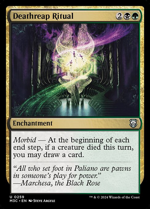 Morbid — At the beginning of each end step, if a creature died this turn, you may draw a card.