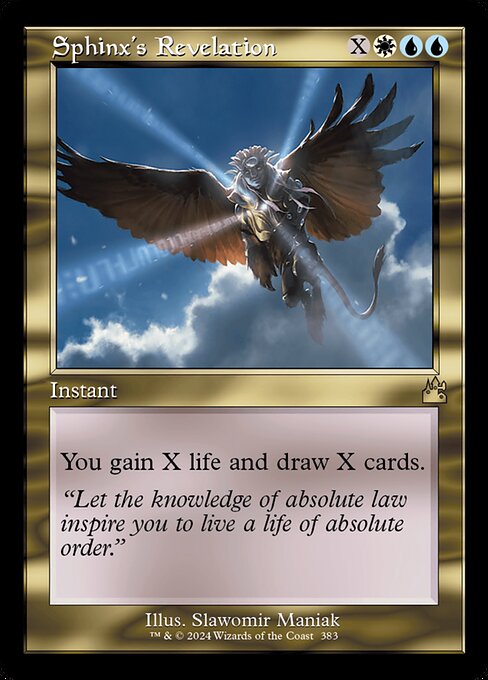 You gain X life and draw X cards.