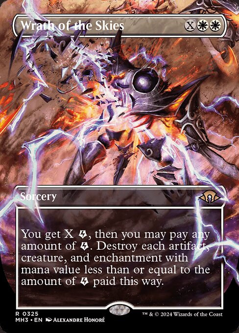 You get X {E} (energy counters), then you may pay any amount of {E}. Destroy each artifact, creature, and enchantment with mana value less than or equal to the amount of {E} paid this way.