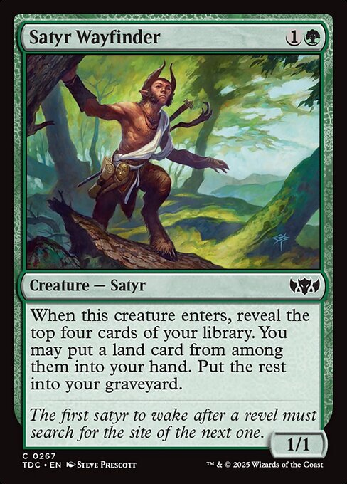 When this creature enters, reveal the top four cards of your library. You may put a land card from among them into your hand. Put the rest into your graveyard.