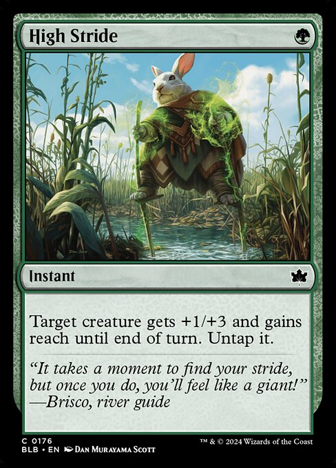 Target creature gets +1/+3 and gains reach until end of turn. Untap it.