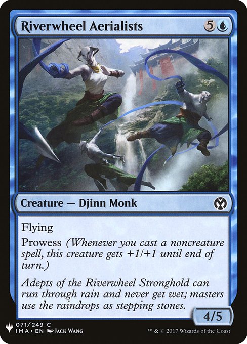 Flying
Prowess (Whenever you cast a noncreature spell, this creature gets +1/+1 until end of turn.)