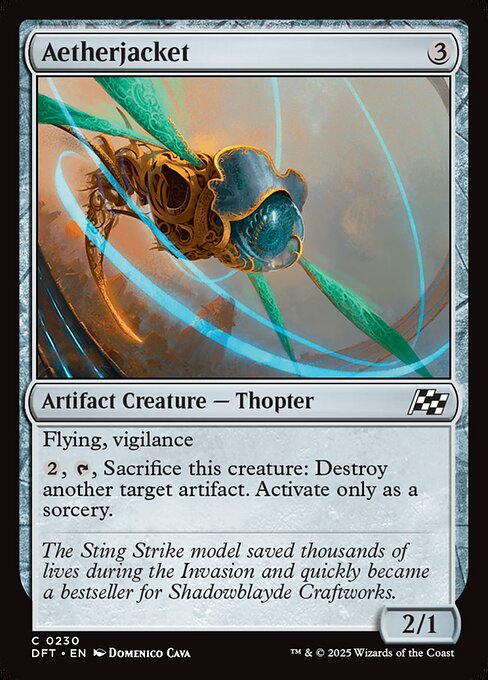 Flying, vigilance
{2}, {T}, Sacrifice this creature: Destroy another target artifact. Activate only as a sorcery.