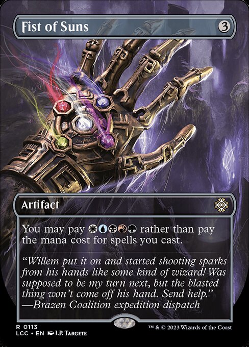You may pay {W}{U}{B}{R}{G} rather than pay the mana cost for spells you cast.