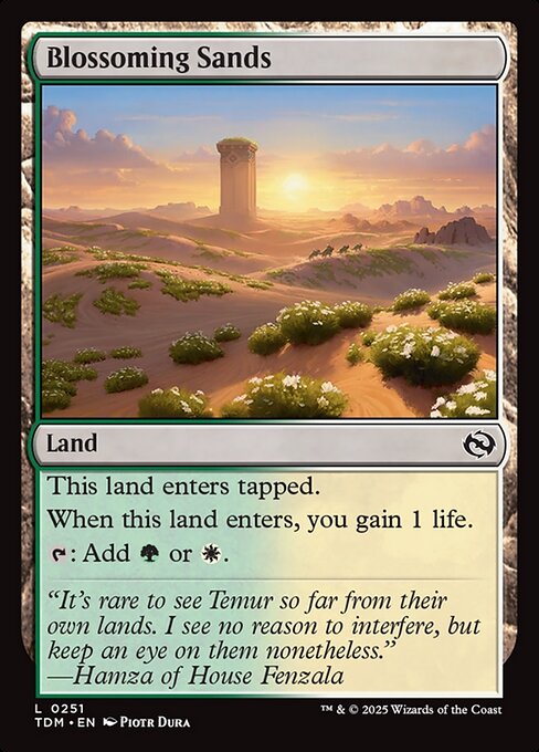 This land enters tapped.
When this land enters, you gain 1 life.
{T}: Add {G} or {W}.