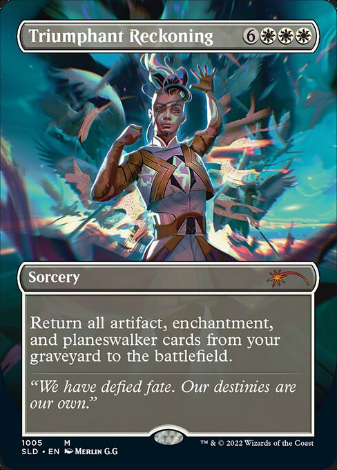 Return all artifact, enchantment, and planeswalker cards from your graveyard to the battlefield.