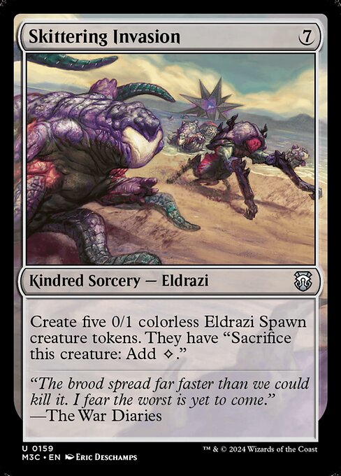 Create five 0/1 colorless Eldrazi Spawn creature tokens. They have "Sacrifice this creature: Add {C}."