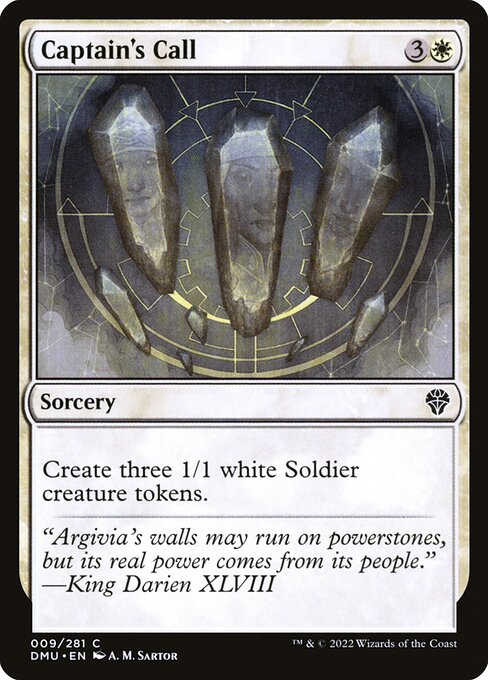Create three 1/1 white Soldier creature tokens.