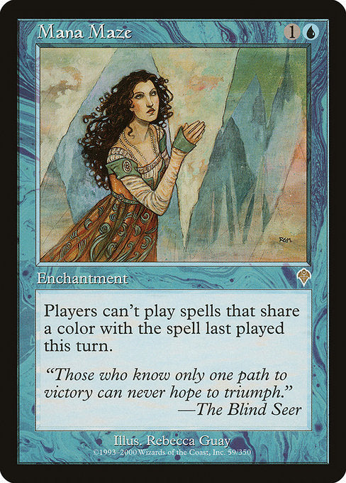 Players can't cast spells that share a color with the spell most recently cast this turn.