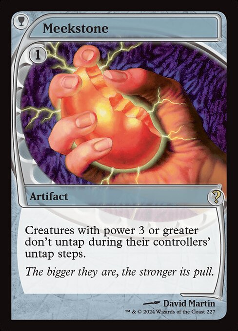 Creatures with power 3 or greater don't untap during their controllers' untap steps.