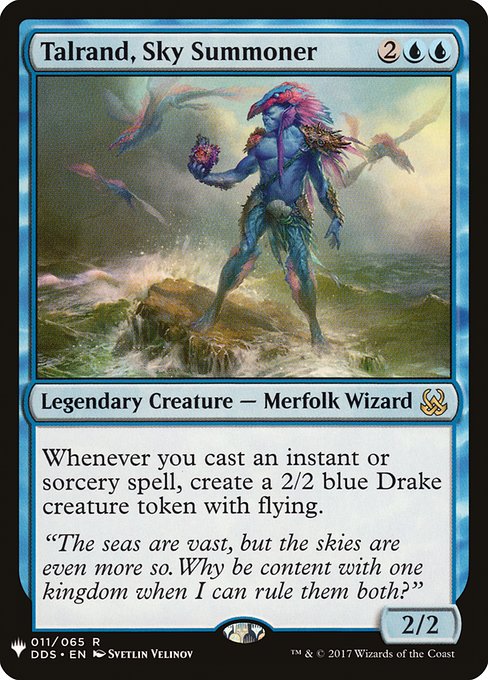 Whenever you cast an instant or sorcery spell, create a 2/2 blue Drake creature token with flying.