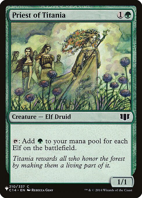 {T}: Add {G} for each Elf on the battlefield.