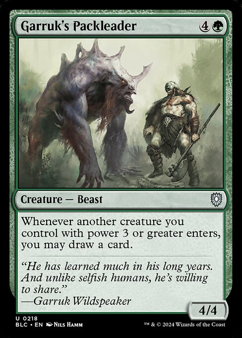 Whenever another creature you control with power 3 or greater enters, you may draw a card.