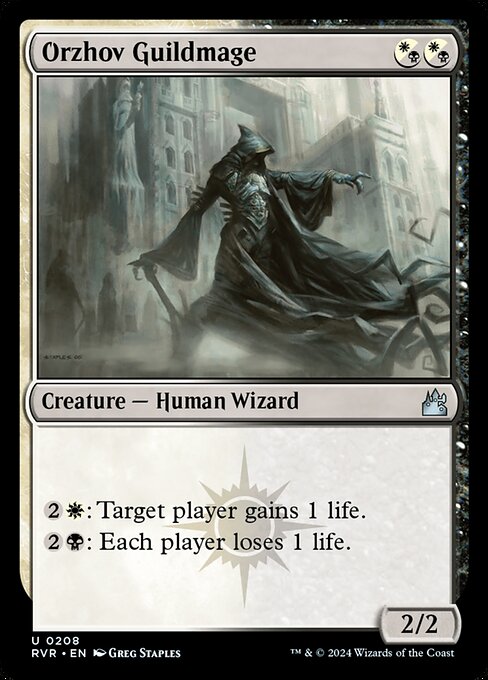 {2}{W}: Target player gains 1 life.
{2}{B}: Each player loses 1 life.