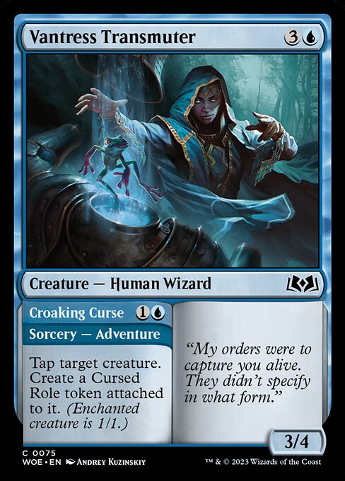    Tap target creature. Create a Cursed Role token attached to it. (Enchanted creature is 1/1.)