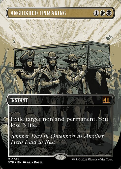 Exile target nonland permanent. You lose 3 life.