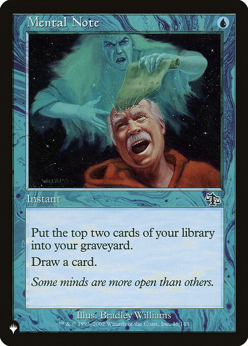 Mill two cards.
Draw a card.
