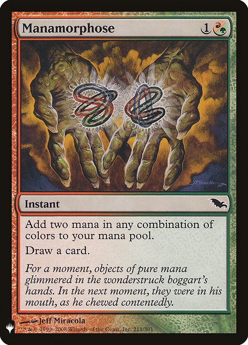 Add two mana in any combination of colors.
Draw a card.