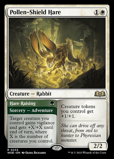 Creature tokens you control get +1/+1.   Target creature you control gains vigilance and gets +X/+X until end of turn, where X is the number of creatures you control.