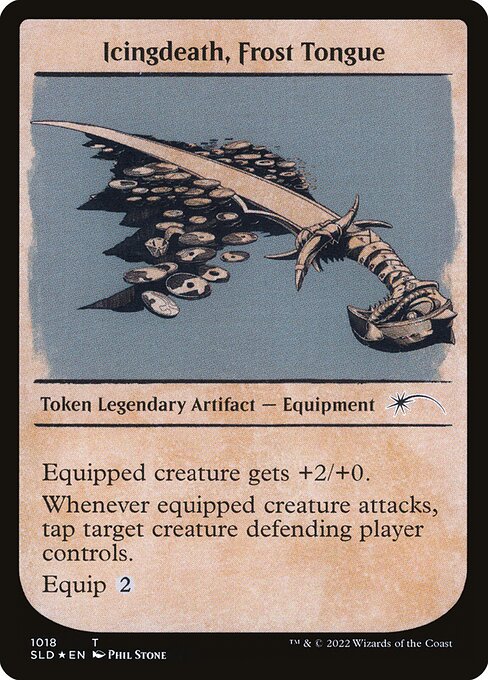 Equipped creature gets +2/+0.
Whenever equipped creature attacks, tap target creature defending player controls.
Equip {2}