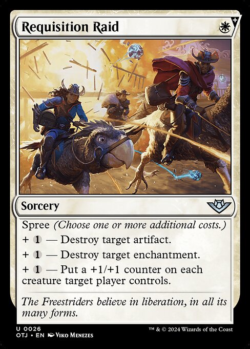 Spree (Choose one or more additional costs.)
+ {1} — Destroy target artifact.
+ {1} — Destroy target enchantment.
+ {1} — Put a +1/+1 counter on each creature target player controls.
