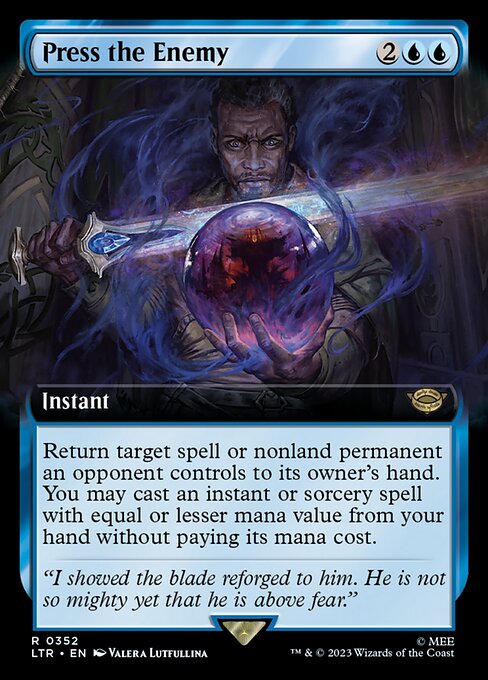 Return target spell or nonland permanent an opponent controls to its owner's hand. You may cast an instant or sorcery spell with equal or lesser mana value from your hand without paying its mana cost.
