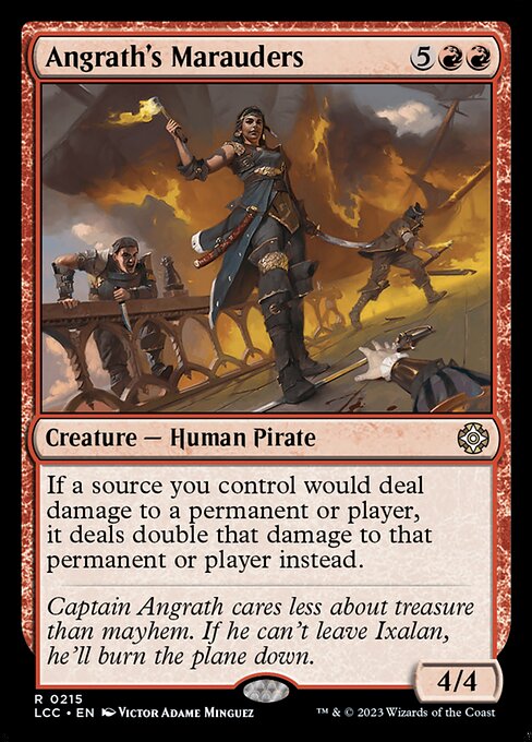 If a source you control would deal damage to a permanent or player, it deals double that damage to that permanent or player instead.