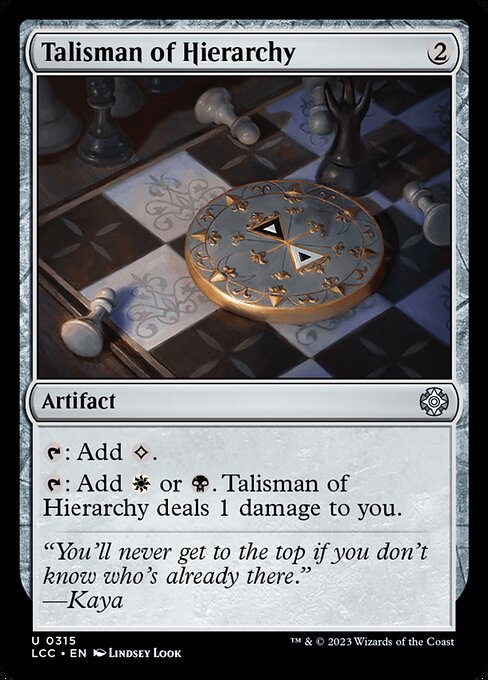 {T}: Add {C}.
{T}: Add {W} or {B}. This artifact deals 1 damage to you.