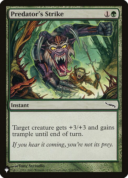 Target creature gets +3/+3 and gains trample until end of turn.