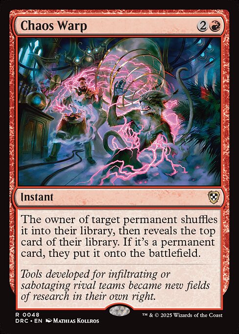 The owner of target permanent shuffles it into their library, then reveals the top card of their library. If it's a permanent card, they put it onto the battlefield.