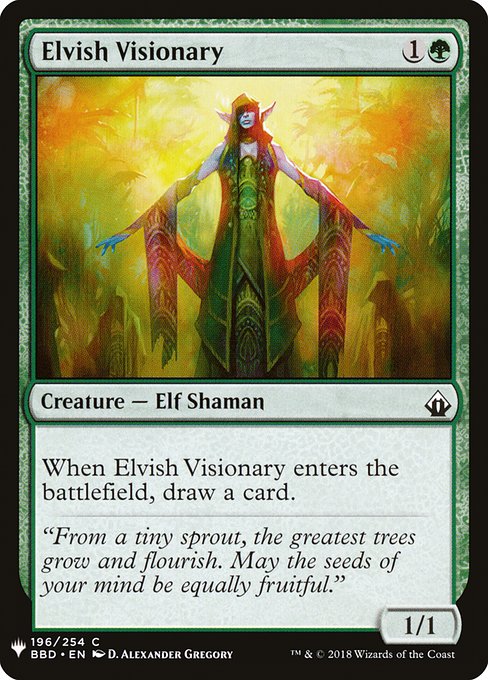 When Elvish Visionary enters, draw a card.
