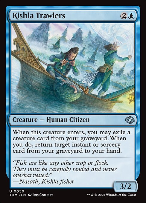 When this creature enters, you may exile a creature card from your graveyard. When you do, return target instant or sorcery card from your graveyard to your hand.