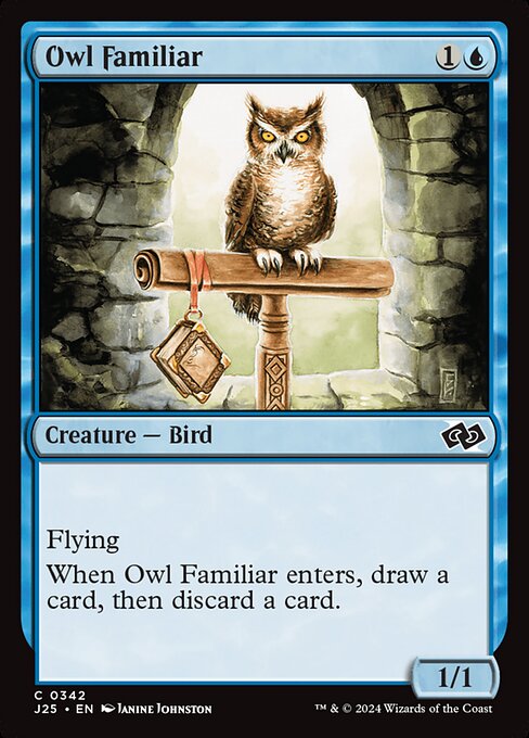 Flying
When Owl Familiar enters, draw a card, then discard a card.