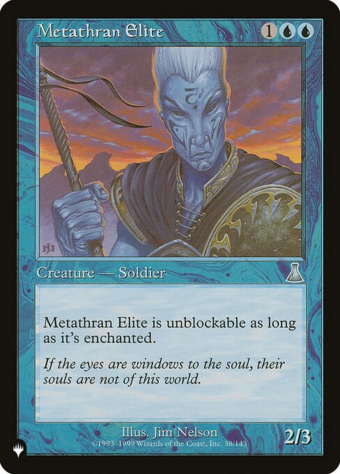 Metathran Elite can't be blocked as long as it's enchanted.