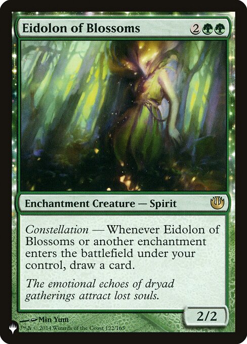 Constellation — Whenever Eidolon of Blossoms or another enchantment you control enters, draw a card.
