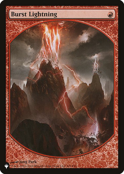 Kicker {4} (You may pay an additional {4} as you cast this spell.)
Burst Lightning deals 2 damage to any target. If this spell was kicked, it deals 4 damage instead.