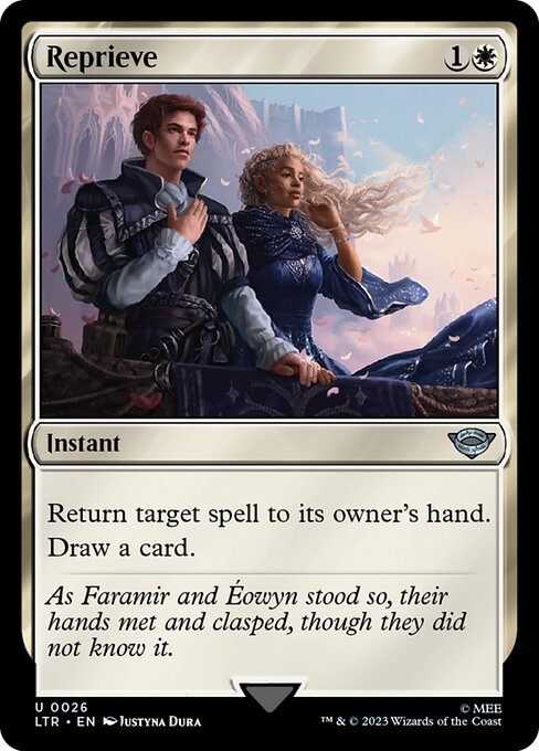 Return target spell to its owner's hand.
Draw a card.