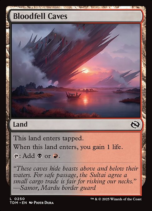 This land enters tapped.
When this land enters, you gain 1 life.
{T}: Add {B} or {R}.