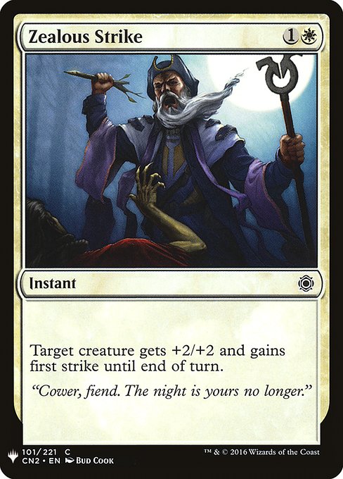 Target creature gets +2/+2 and gains first strike until end of turn.