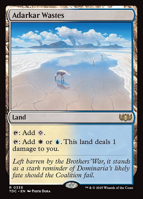 {T}: Add {C}.
{T}: Add {W} or {U}. This land deals 1 damage to you.