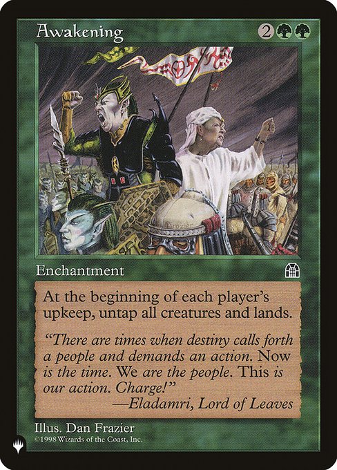 At the beginning of each upkeep, untap all creatures and lands.