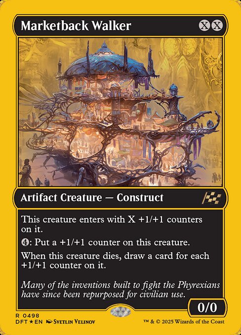 This creature enters with X +1/+1 counters on it.
{4}: Put a +1/+1 counter on this creature.
When this creature dies, draw a card for each +1/+1 counter on it.