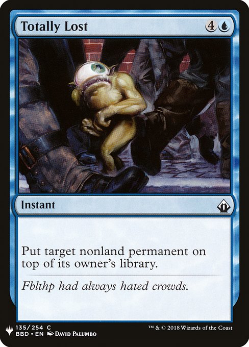 Put target nonland permanent on top of its owner's library.